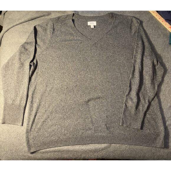 Lot Of 2 Croft & Barrow 2X V Neck Ribbed Soft Sweater Gray & Green - Picture 3 of 9